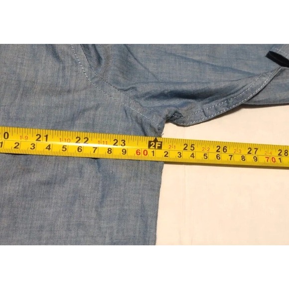 Lucky Brand Men Button Down Shirt Blue Denim Long Sleeve Size XL MSRP $69.50 - Picture 7 of 11